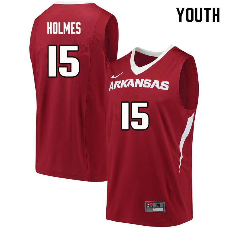 Youth#15 Jonathan Holmes Arkansas Razorback College Basketball Jerseys Sale-Cardinal